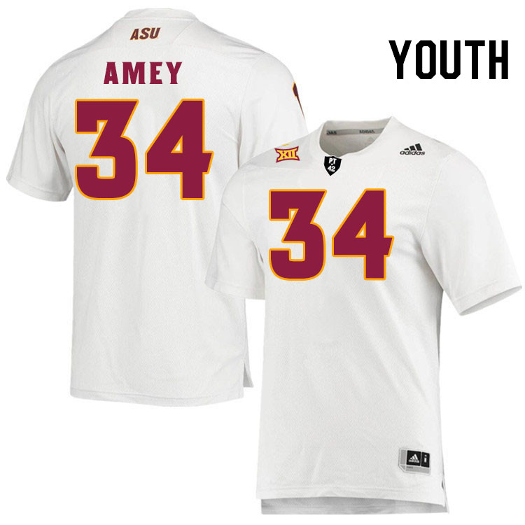 Youth #34 Myles Amey Arizona State Sun Devils College Football Jerseys Stitched-White